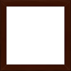 Obraz premium 水彩で描かれた正方形の木製額縁の白背景イラスト