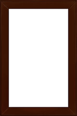 水彩で描かれた木製の額縁の白背景イラスト