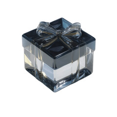 Crystal Gift Box with Black Bow - 3D Render