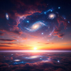 Fototapeta premium sunset over the sea