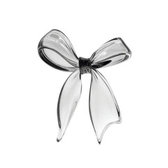 Elegant Glass Bow - 3D Render of a Transparent Ribbon