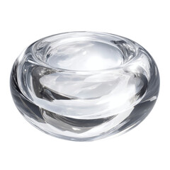 Elegant Modern Glass Bowl, Abstract Design, Clear Glassware, Home Decor