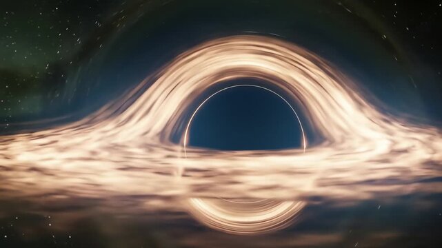 Black hole accretion disk bent under massive gravity, animation. 