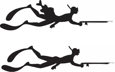 Spearfisherman Underwater.eps