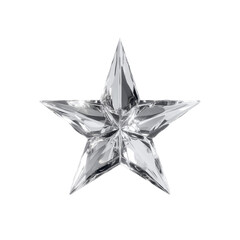 Sparkling Silver Five-Pointed Star Festive Decoration and Design Element