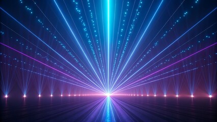 Obraz premium Futuristic neon laser lights glowing in dark abstract background 