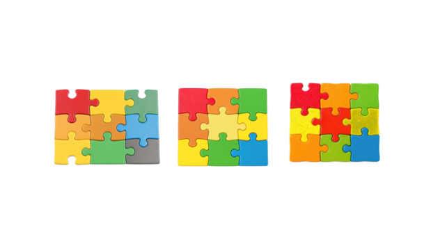 Puzzle pieces on transparent background png