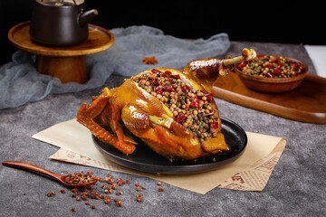 Chongqing Salt-Baked Chicken with Pepper and Sesame Stuffing Traditional Chinese Cuisine