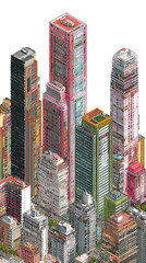 Obraz premium Colorful Abstract Cityscape Illustration