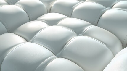 Obraz premium White tufted leather upholstery background with a modern luxury pattern for furniture design and interior decoration