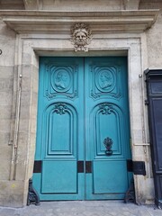 old wooden door in a stone wall