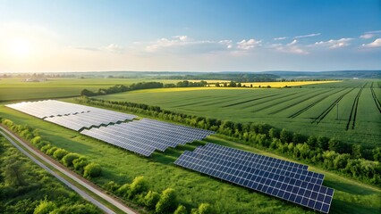 Sustainable Solar Energy Panels in Green Field