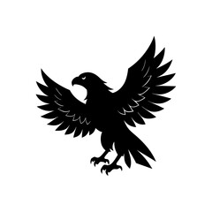 eagle icon black silhouette vector illustration on transparent background