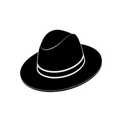 hat icon black silhouette vector illustration on transparent background