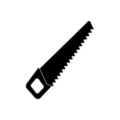 saw icon black silhouette vector illustration on transparent background