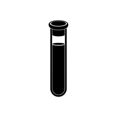 test tube icon black silhouette vector illustration on transparent background