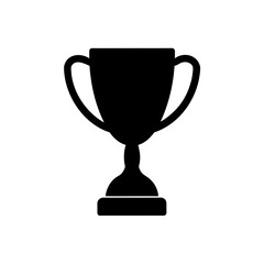 trophy icon black silhouette vector illustration on transparent background