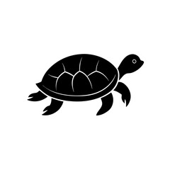 turtle icon black silhouette vector illustration on transparent background