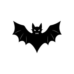 vampire bat icon black silhouette vector illustration on transparent background