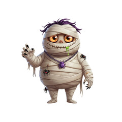 Fototapeta premium mystical mummy character isolated on transparent background