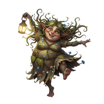 
halloween character kikimora isolated on transparent background