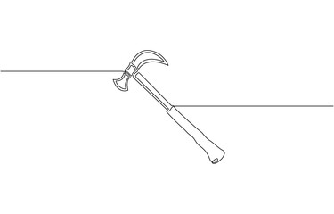 Continuous line drawing art Pickaxe tool mining pickaxe concept, cryptocurrency mining continuous line editable Icon, vector illustration. pickaxe simple icon in one line.
