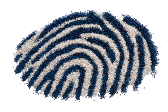 Abstract Fingerprint Design With Dark Blue And White Stripes