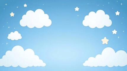 Cartoon clouds and stars background
