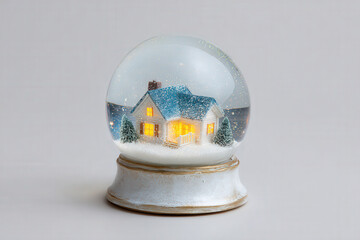 mesmerizing snow globe featuring holographic christmas scene inside essence of winter magic