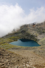 The view of Gaislacher lake in Oetztal valley, Soelden, Austria