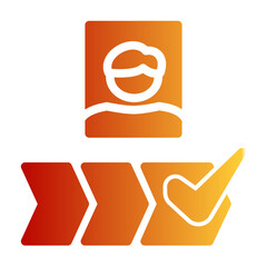 Recruitment Hiring Selection Process icon from the Hiring icon collection (Glyph Gradient Style)