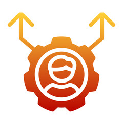 Career Growth Training icon from the Hiring icon collection (Glyph Gradient Style)