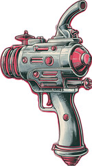 Pulp Art Style Cosmic Energy Gun Retro Sci-Fi Illustration