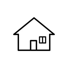 Obraz premium Simple House Icon Outline with Door and Window Isolated