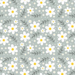 seamless pattern with daisies