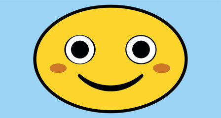 Fototapeta premium Happy Smiley Face, Emoji Illustration, Positive Emotion, Social Media Icon, Cheerful Design, Smiling Expression, Digital Emoticon, Bright Happy Face, Online Communication, Joyful Emoji, Playful Intern