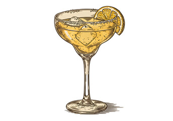 Illustration Of Cocktail Drink With Orange Slice On Transparent Background