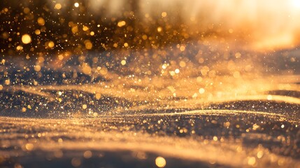 Naklejka premium Beautiful Abstract Golden Glitter Bokeh Light Background