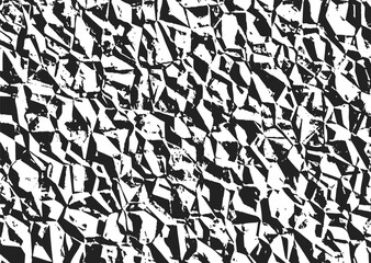Crumbled Paper Grunge Texture, Abstract Black and White Distressed Background, Wrinkled Paper Surface Pattern, Monochrome Distressed Grunge Texture