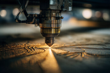 High Precision Laser Cutting Machine Creating Intricate Designs on Metal Surface