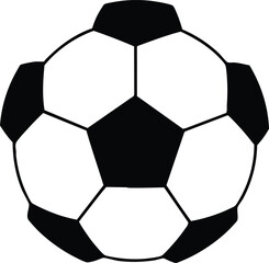 Classic black and white soccer ball pattern on a clean white background