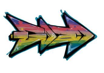 Illustration Of Colorful Graffiti Arrow Isolated On Transparent Background