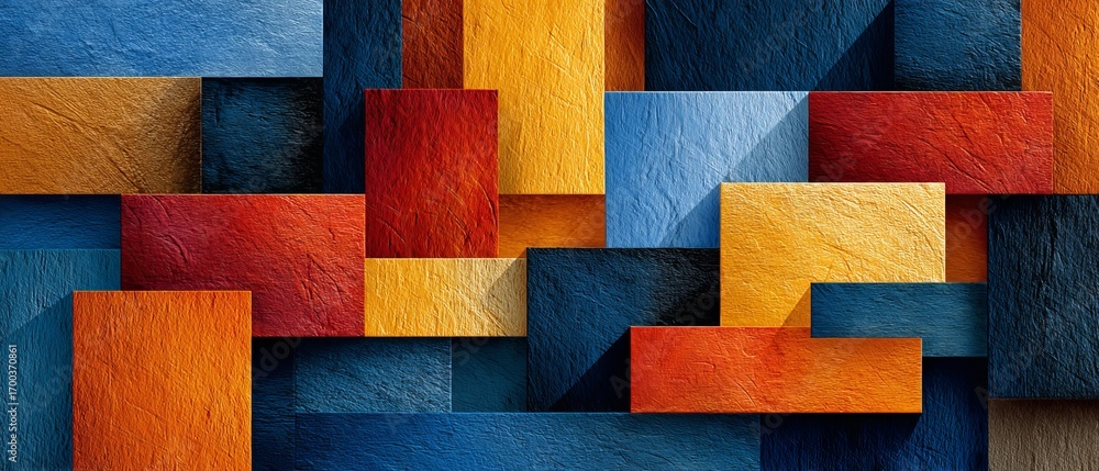 Poster colorful abstract block stack display vibrant textured background modern art environment concept