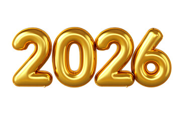 Golden balloon numbers 2026 floating symbolizing future new year celebrations and opportunities