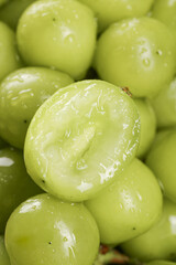 Fresh Green Grapes with Water Droplets - Seasonal Fruit from Guizhou China