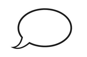 Speech bubble, speech balloon or chat bubble line art icon for apps and websites, 