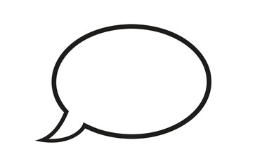 Speech bubble, speech balloon or chat bubble line art icon for apps and websites, 