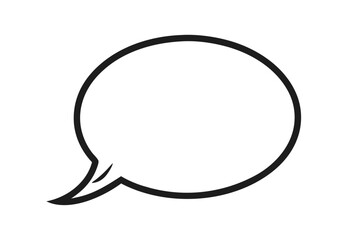 Speech bubble, speech balloon or chat bubble line art icon for apps and websites, 