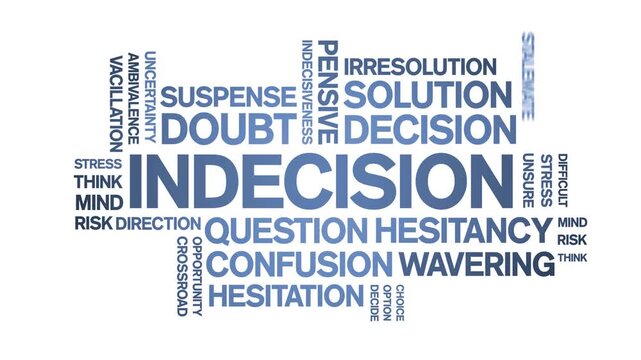 indecision animated word cloud-text design animation tag kinetic typography seamless loop.