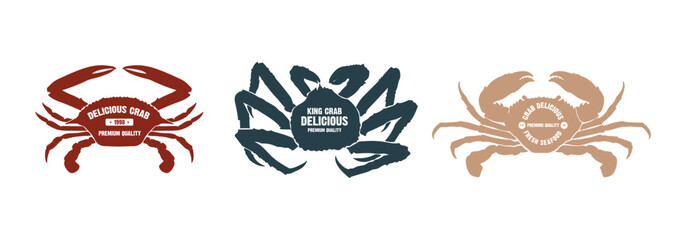 crab hand drawn with typography design